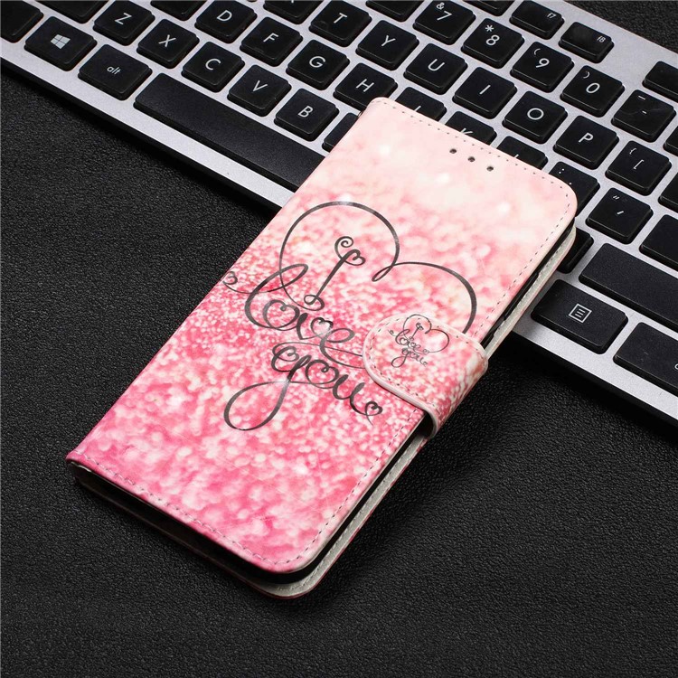 Light Spot Pattern Printing Leather Wallet Case for Samsung Galaxy A20/A30 - Pink Love-8