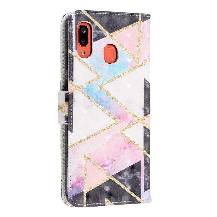 Light Spot Decor Patterned Leather Wallet Case for Samsung Galaxy A40 - Geometric Pattern-4