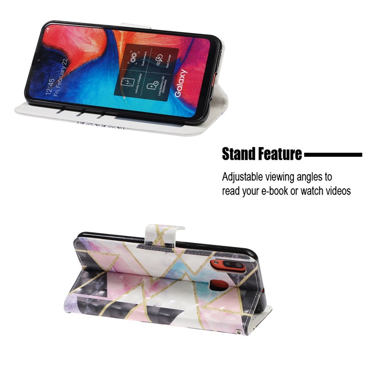 Light Spot Decor Patterned Leather Wallet Case for Samsung Galaxy A40 - Geometric Pattern-7