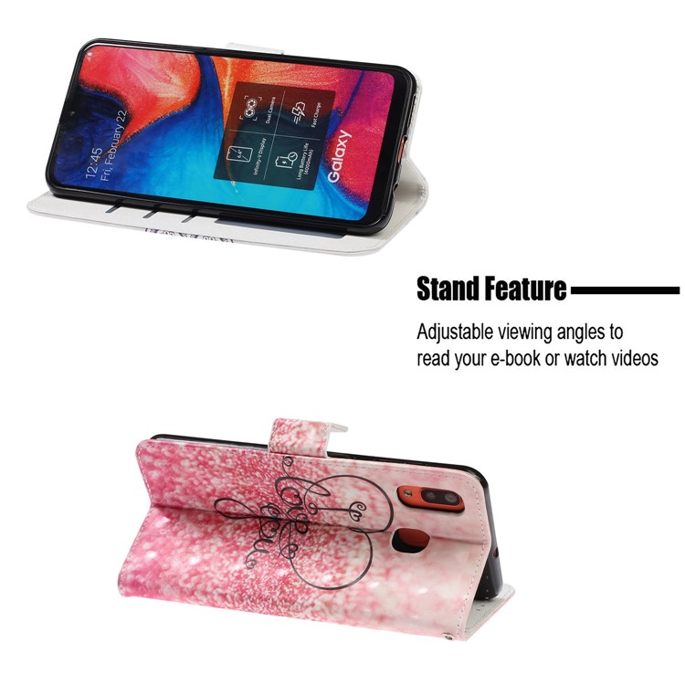 Light Spot Decor Patterned Leather Wallet Case for Samsung Galaxy A40 - I Love You-7