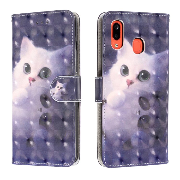 Light Spot Decor Patterned Leather Wallet Case for Samsung Galaxy A40 - Cat-2