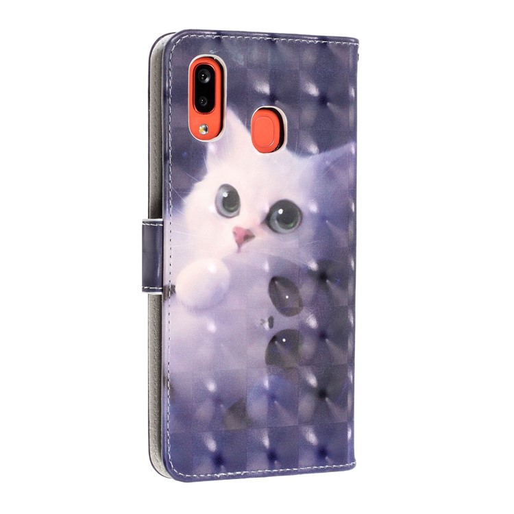 Light Spot Decor Patterned Leather Wallet Case for Samsung Galaxy A40 - Cat-4