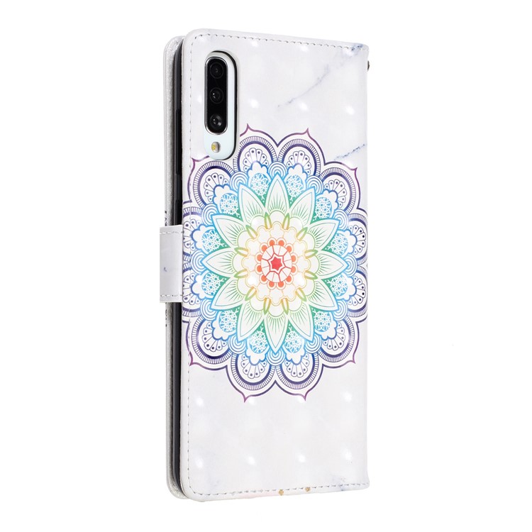 Light Spot Decor Pattern Printing Leather Wallet Stand Case for Samsung Galaxy A50/A50s/A30s - Flower-4