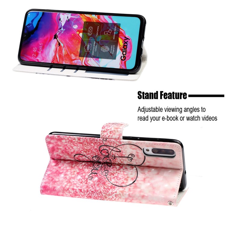 Caso Del Soporte De La Cartera De Cuero De Impresión Patrón Patrón De Punto De Luz Para Samsung Galaxy A50 - Te Amo-7