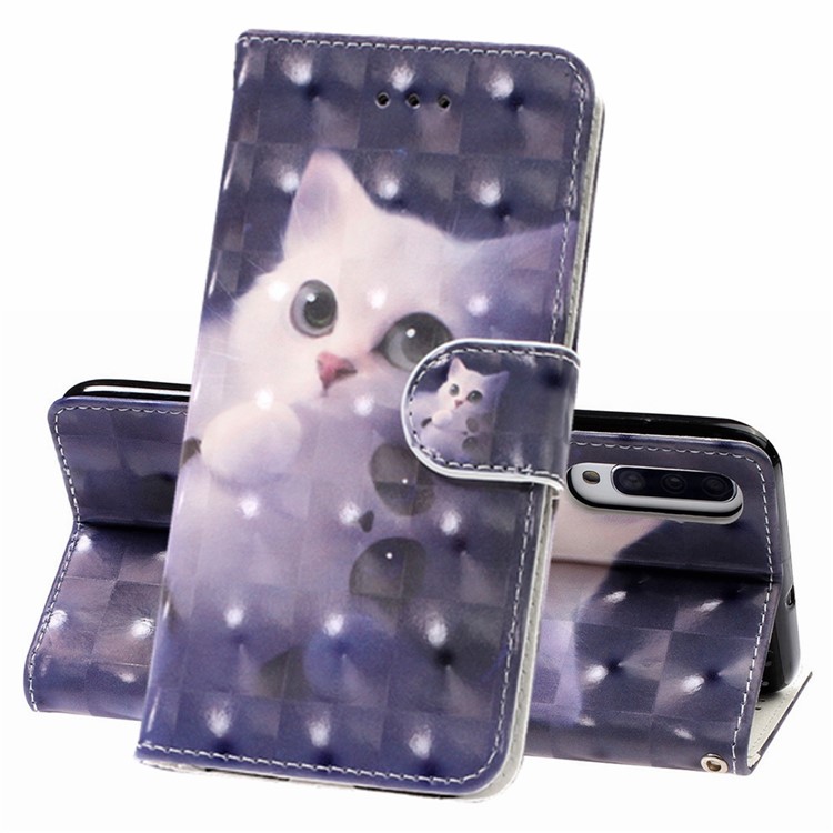 Light Spot Decor Pattern Printing Leather Wallet Stand Case for Samsung Galaxy A50/A50s/A30s - Cat-1