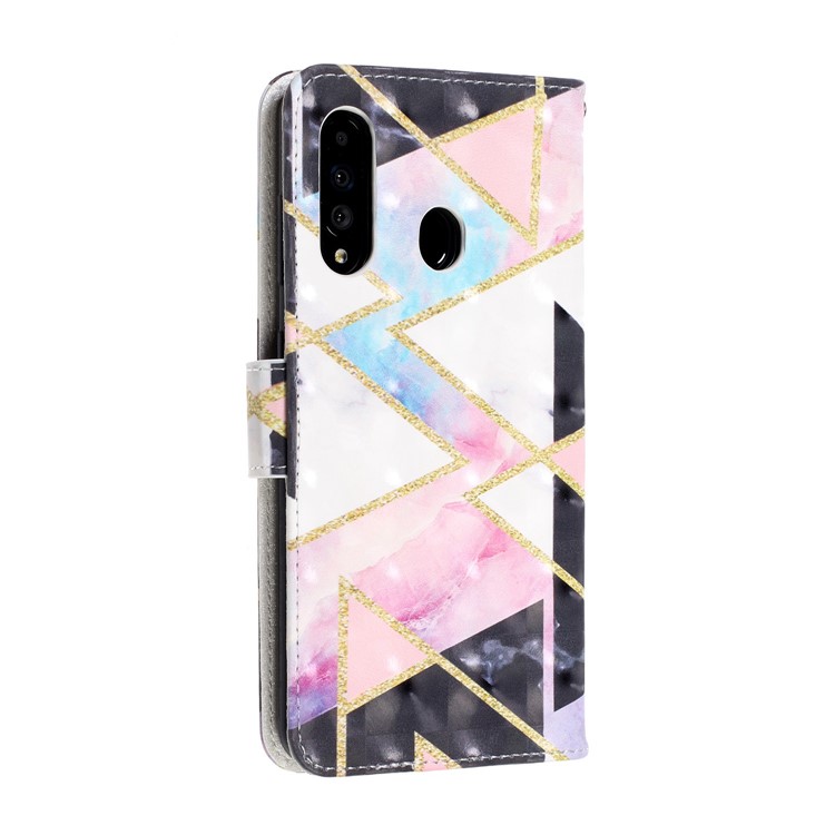 Light Spot Decor Patterned Leather Wallet Case for Samsung Galaxy A60 - Geometric Pattern-4