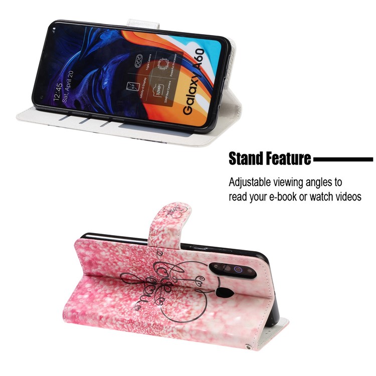 Light Spot Decor Patterned Leather Wallet Case for Samsung Galaxy A60 - I Love You-7