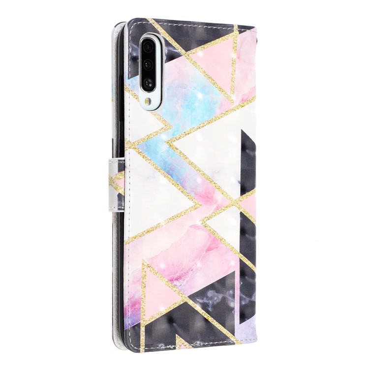 Etui Portefeuille En Cuir À Motifs Décoré De Spots Lumineux Pour Samsung Galaxy A70 - Motif Géométrique-4