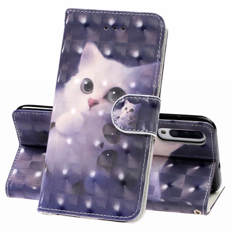 Light Spot Decor Patterned Leather Wallet Case for Samsung Galaxy A70 - Cat-1