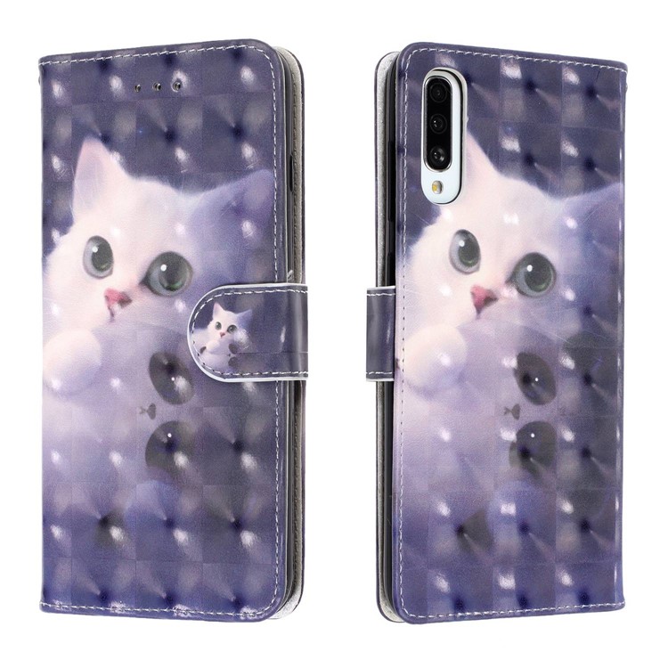Light Spot Decor Patterned Leather Wallet Case for Samsung Galaxy A70 - Cat-2