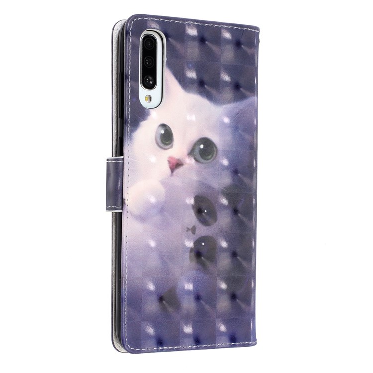 Light Spot Decor Patterned Leather Wallet Case for Samsung Galaxy A70 - Cat-4