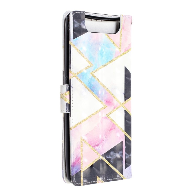 Light Spot Decor Pattern Printing Leather Wallet Stand Case for Samsung Galaxy A80 / A90 - Geometric Figure-4