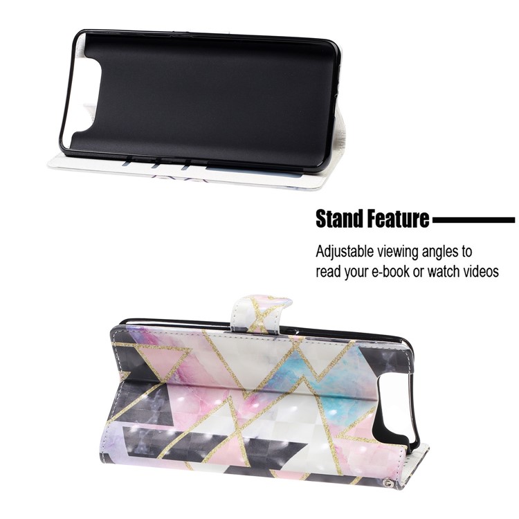 Light Spot Decor Pattern Printing Leather Wallet Stand Case for Samsung Galaxy A80 / A90 - Geometric Figure-7