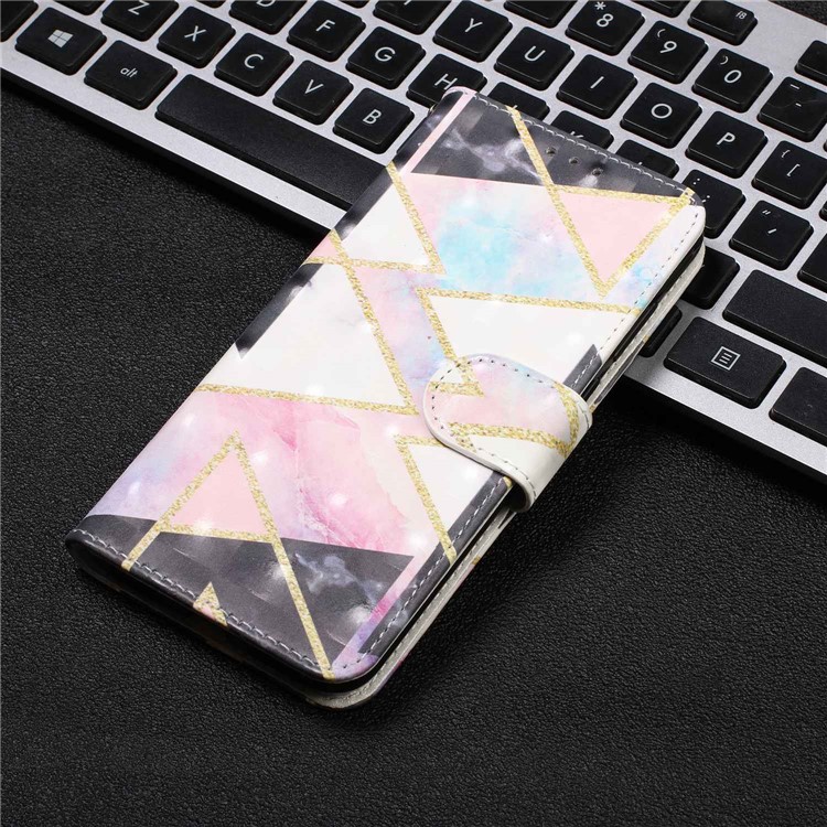 Light Spot Decor Pattern Printing Leather Wallet Stand Case for Samsung Galaxy A80 / A90 - Geometric Figure-8
