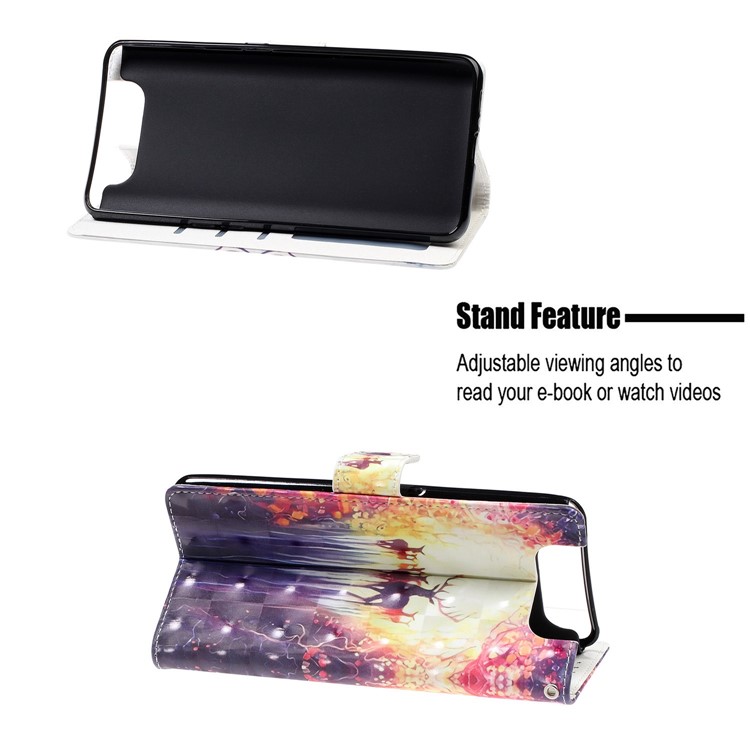 Caso De Suporte De Carteira De Couro De Impressão De Padrão De Luz Ponto De Decoração Para Samsung Galaxy A80 / A90 - Alce-7