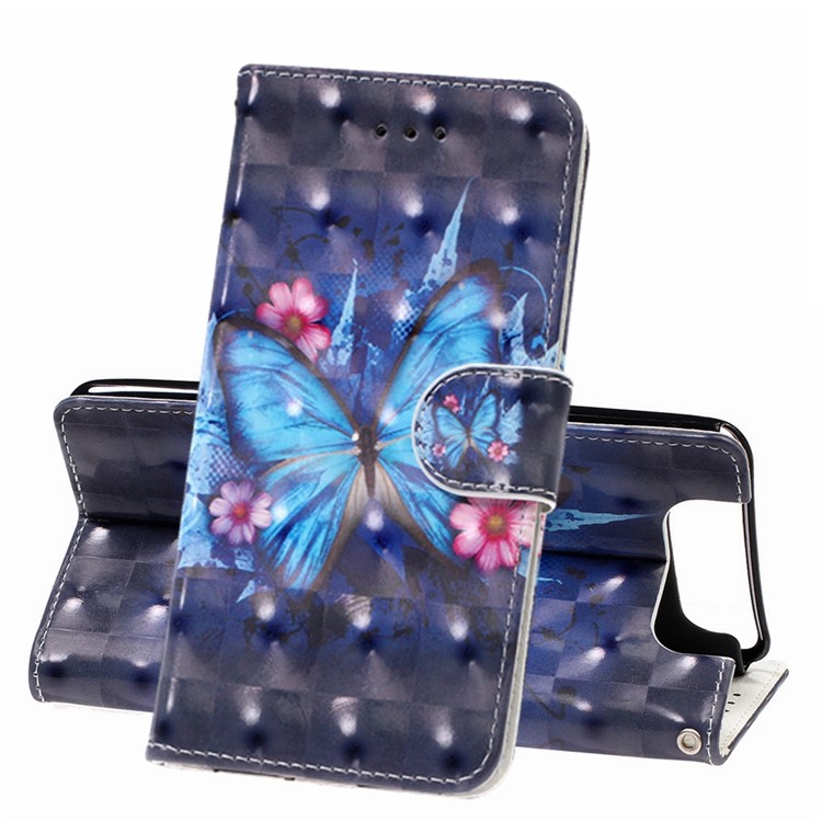 Light Spot Decor Pattern Printing Leather Wallet Stand Case for Samsung Galaxy A80 / A90 - Butterfly-1