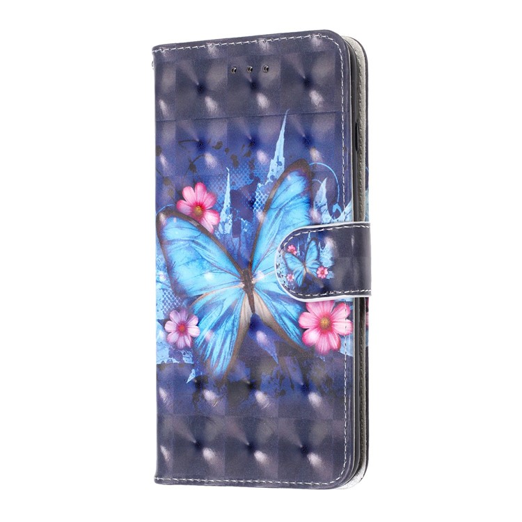 Light Spot Decor Pattern Printing Leather Wallet Stand Case for Samsung Galaxy A80 / A90 - Butterfly-3