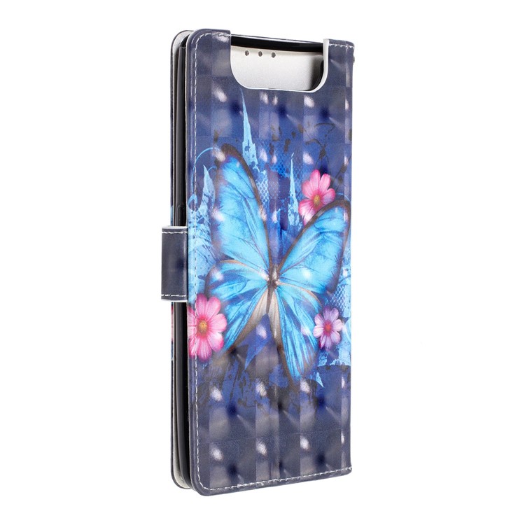 Light Spot Decor Pattern Printing Leather Wallet Stand Case for Samsung Galaxy A80 / A90 - Butterfly-4