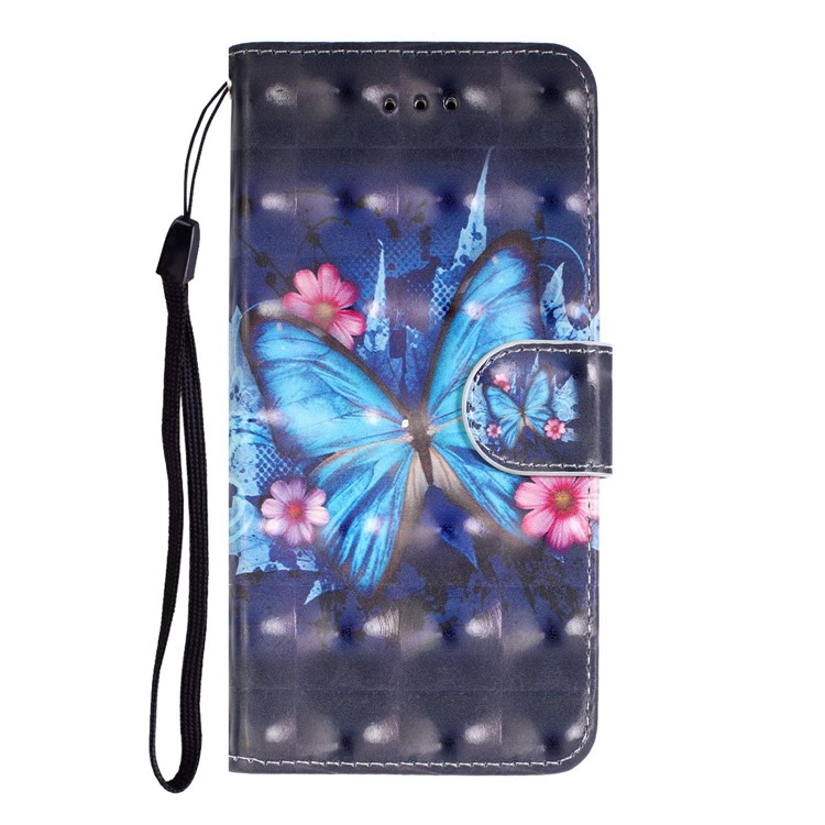 Light Spot Decor Pattern Printing Leather Wallet Stand Case for Samsung Galaxy A80 / A90 - Butterfly-5