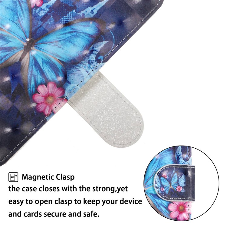 Light Spot Decor Pattern Printing Leather Wallet Stand Case for Samsung Galaxy A80 / A90 - Butterfly-6
