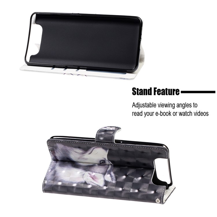 Support De Portefeuille En Cuir D'impression De Motif De Tache Lumineuse Modèle Affaire Pour Samsung Galaxy A80 / A90 - Renard-7