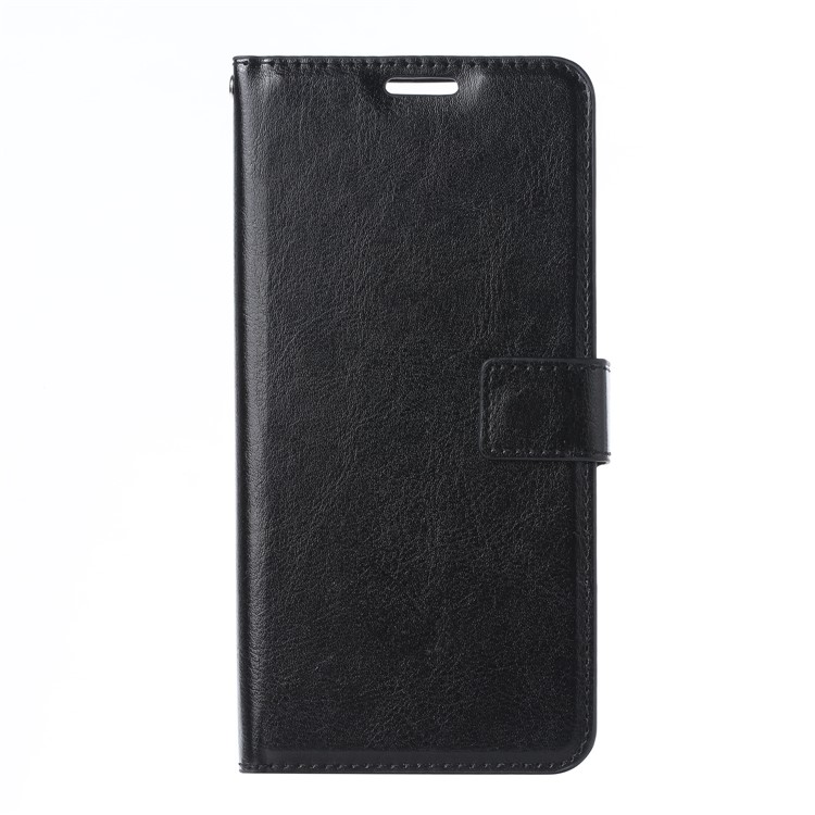 Wallet Stand Crazy Horse Texture Leather Phone Case for Samsung Galaxy A80/A90 - Black-2