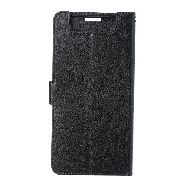 Wallet Stand Crazy Horse Texture Leather Phone Case for Samsung Galaxy A80/A90 - Black-3