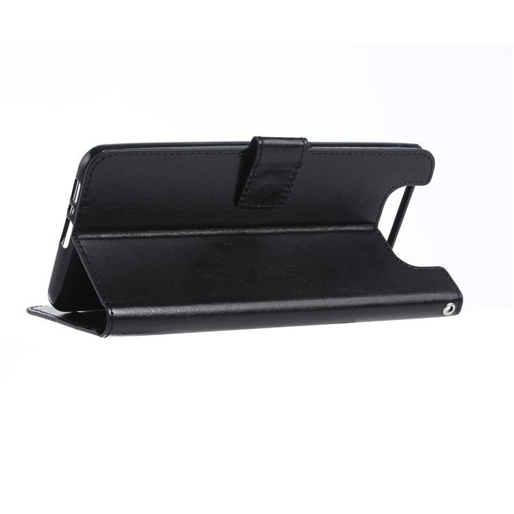 Wallet Stand Crazy Horse Texture Leather Phone Case for Samsung Galaxy A80/A90 - Black-5
