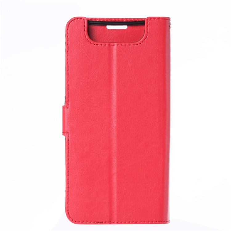 Wallet Stand Crazy Horse Texture Leather Phone Case for Samsung Galaxy A80/A90 - Red-3