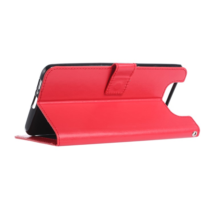 Wallet Stand Crazy Horse Texture Leather Phone Case for Samsung Galaxy A80/A90 - Red-5