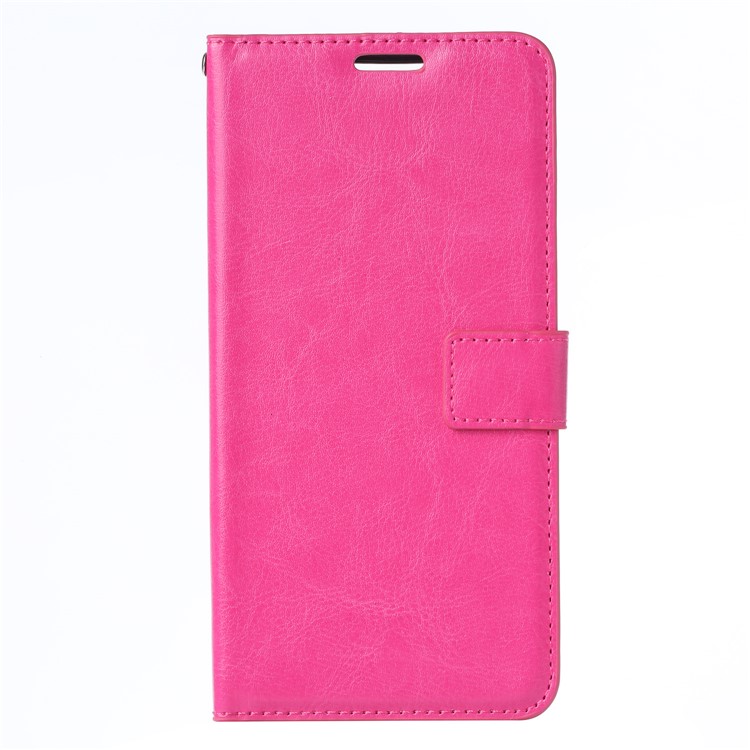 Wallet Stand Crazy Horse Texture Leather Phone Case for Samsung Galaxy A80/A90 - Rose-2