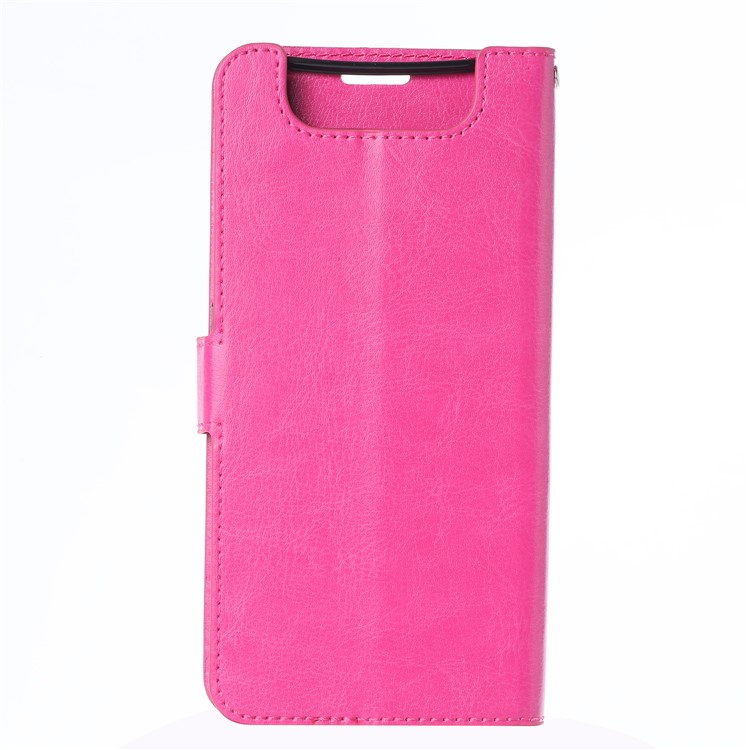Wallet Stand Crazy Horse Texture Leather Phone Case for Samsung Galaxy A80/A90 - Rose-3