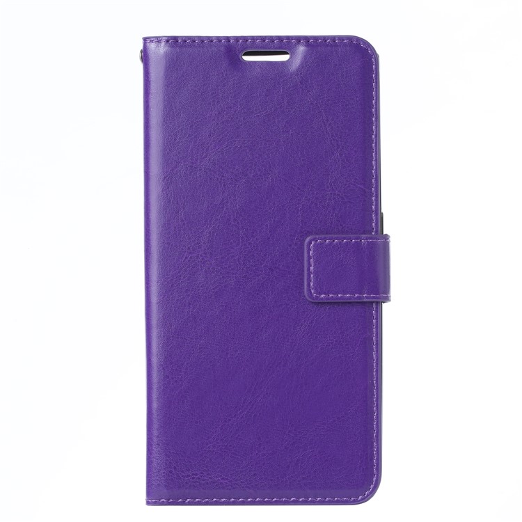 Wallet Stand Crazy Horse Texture Leather Phone Case for Samsung Galaxy A80/A90 - Purple-2