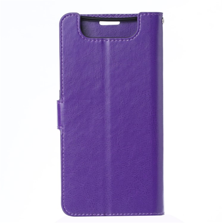 Wallet Stand Crazy Horse Texture Leather Phone Case for Samsung Galaxy A80/A90 - Purple-3