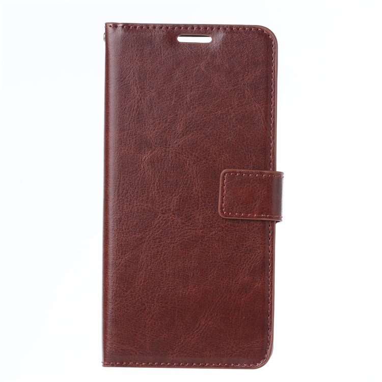 Wallet Stand Crazy Horse Texture Leather Phone Case for Samsung Galaxy A80/A90 - Brown-2