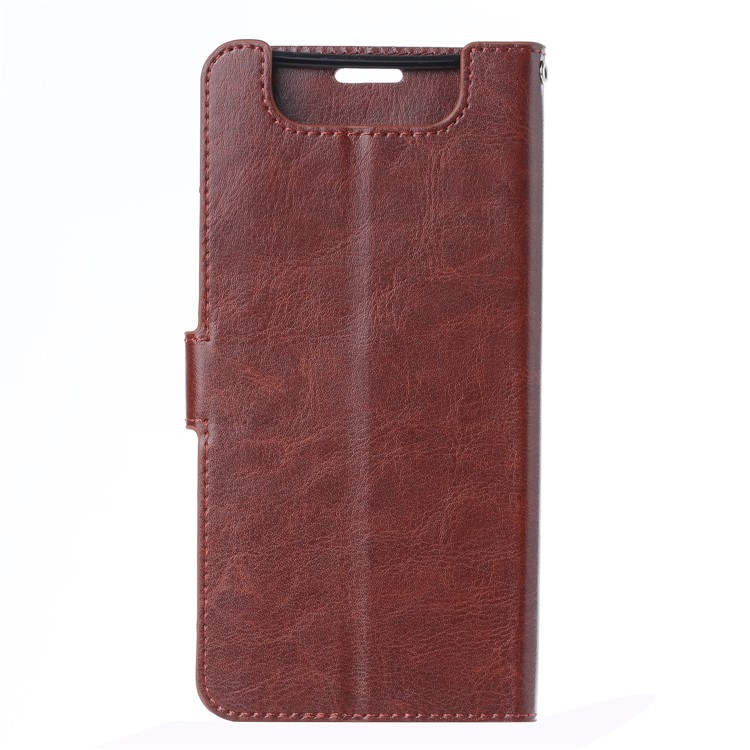 Wallet Stand Crazy Horse Texture Leather Phone Case for Samsung Galaxy A80/A90 - Brown-3