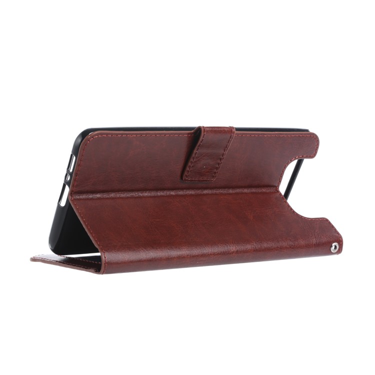 Wallet Stand Crazy Horse Texture Leather Phone Case for Samsung Galaxy A80/A90 - Brown-5