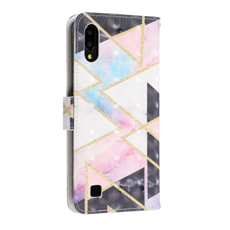 Light Spot Decor Pattern Printing Leather Wallet Stand Case for Samsung Galaxy M10 / A10 - Geometric Figure-4
