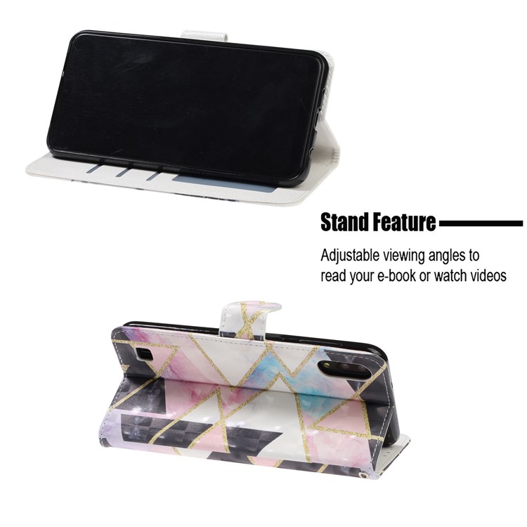 Light Spot Decor Pattern Printing Leather Wallet Stand Case for Samsung Galaxy M10 / A10 - Geometric Figure-7