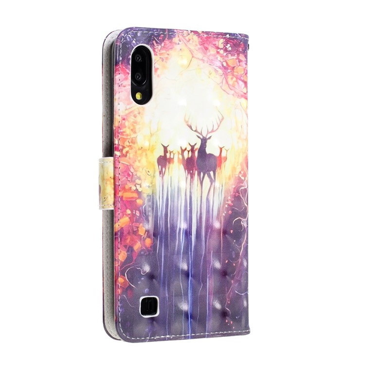 Light Spot Decor Pattern Printing Leather Wallet Stand Case for Samsung Galaxy M10 / A10 - Elk-4
