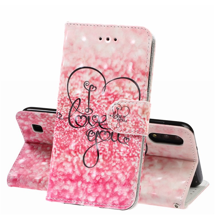 Light Spot Decor Pattern Printing Leather Wallet Stand Case for Samsung Galaxy M10 / A10 - Love You-1