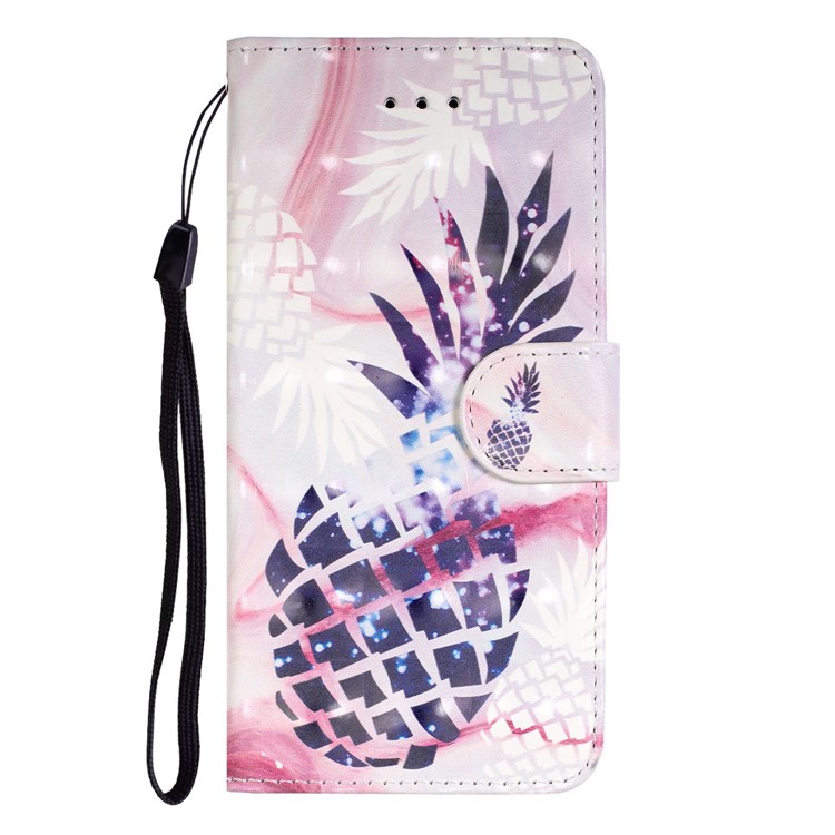 Light Spot Decor Pattern Printing Leather Wallet Stand Case for Samsung Galaxy M10 / A10 - Pineapple-5