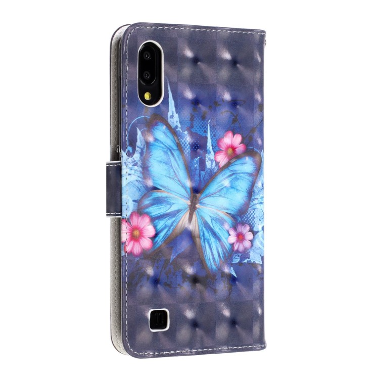 Light Spot Decor Pattern Printing Leather Wallet Stand Case for Samsung Galaxy M10 / A10 - Butterfly and Flower-4