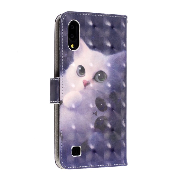 Lederner Mappenstandplatzfall Des Hellen Punktdekormusterdruckens Für Samsung-Galaxie M10 / A10 - Katze-4