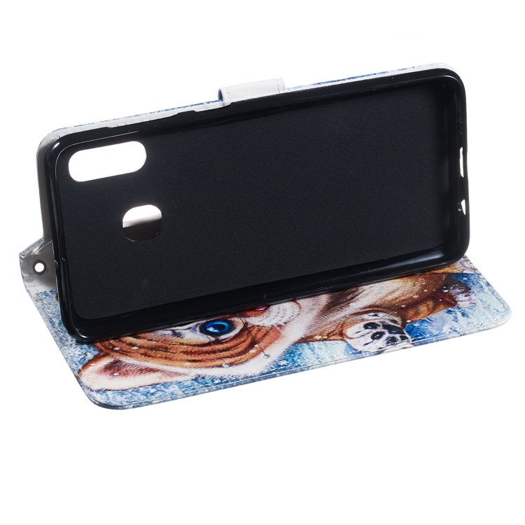Shock-proof Pattern Printing Wallet Leather Phone Shell with Strap for Samsung Galaxy A20e - Baby Tiger-6