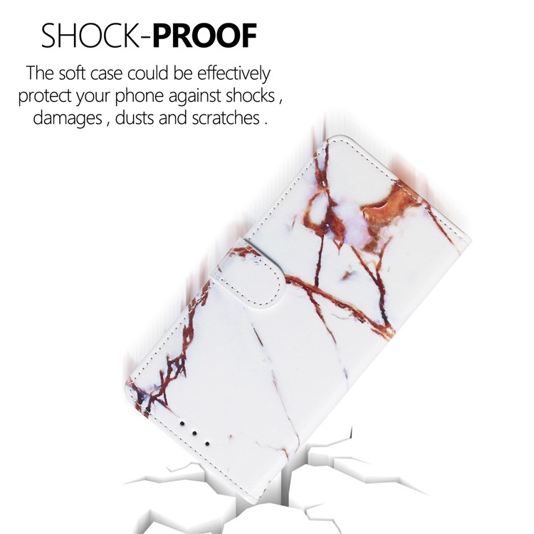 Anti-fall Pattern Printing Stand Wallet Leather Protective Case with Strap for Samsung Galaxy A70 - Brown Stone Grain-8