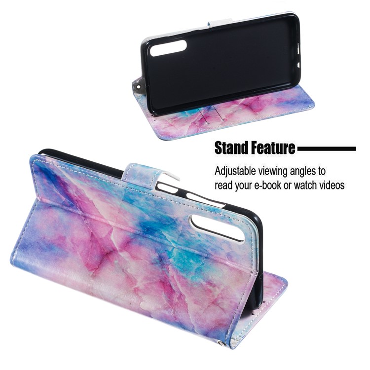 Pattern Printing Leather Wallet Stand Phone Shell Case for Samsung Galaxy A50 - Multiple Colors-5