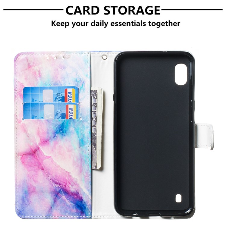 Pattern Printing Leather Wallet Stand Phone Casing for Samsung Galaxy A10 - Multiple Colors-3