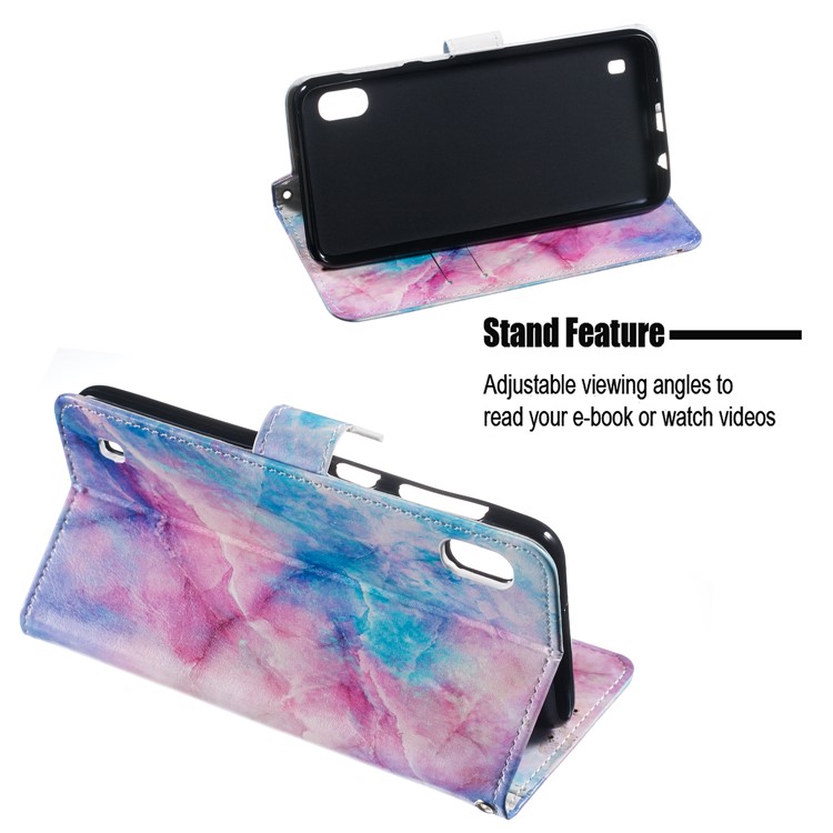 Pattern Printing Leather Wallet Stand Phone Casing for Samsung Galaxy A10 - Multiple Colors-5