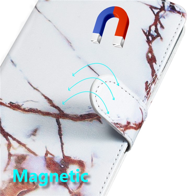 Custodia Per Samsung Galaxy, Guscio Di Telefono In Pelle Con Motivo Stampato Antiurto Con Cinturino Per Samsung Galaxy A20 / A30- Grana Marrone-7